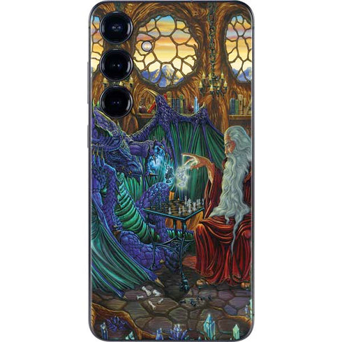 Dragon and Wizard Playing Chess by Ed Beard Jr Galaxy S25 Skin